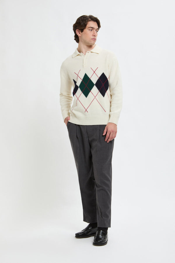 Strickpullover mit Argyle-Muster und Rollkragen